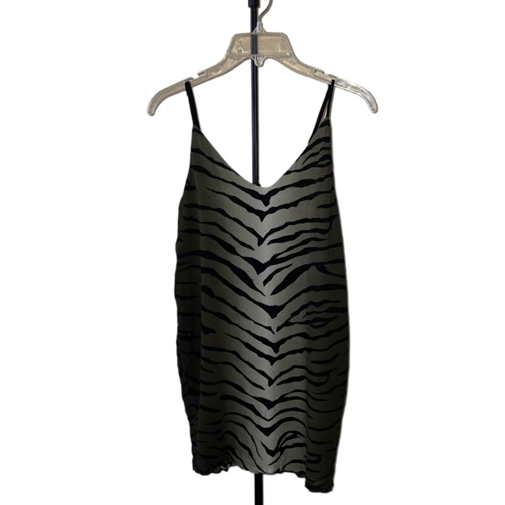 Ecote Black & Olive Zebra Print Blouse